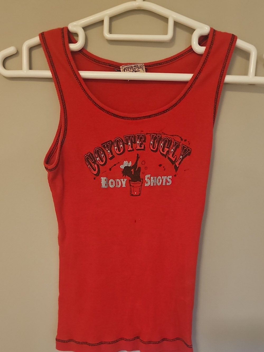 Fifth Sun Red Coyote Ugly Graphic Tank Small Womans